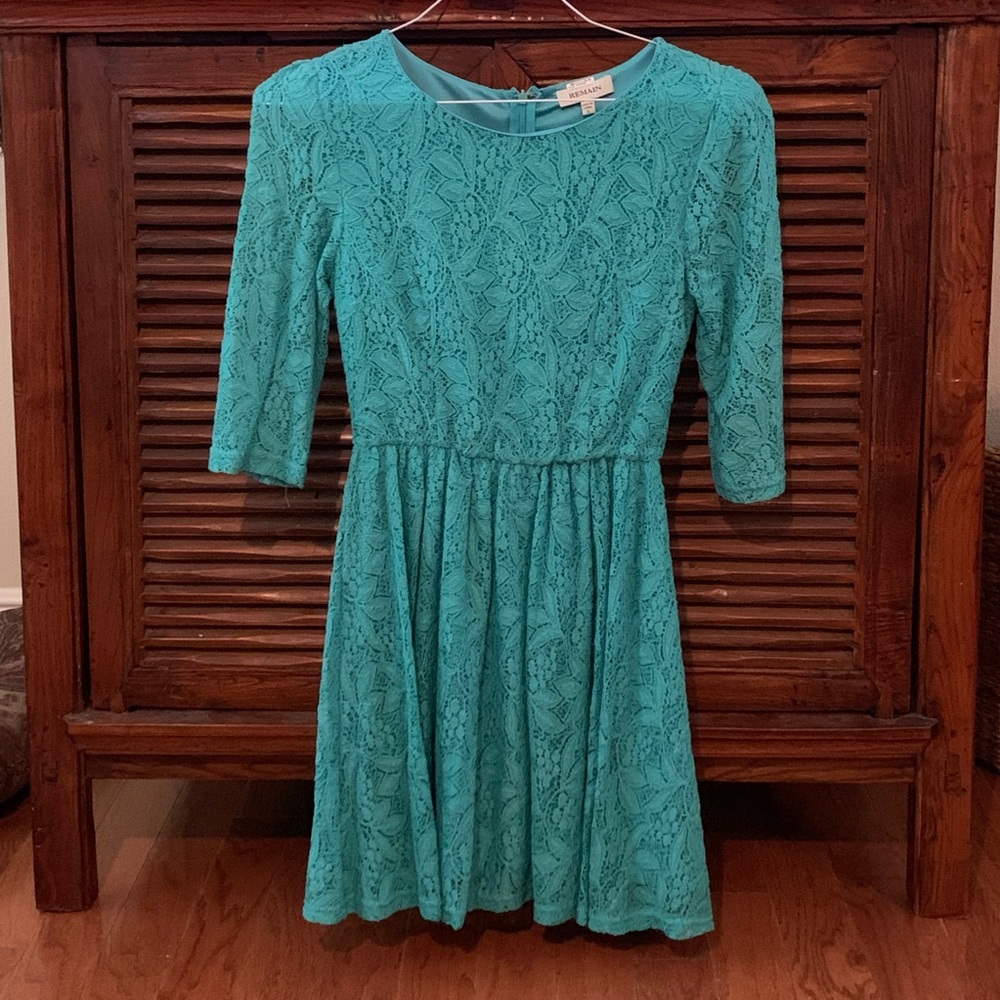 Teal 3/4 Sleeve Dress